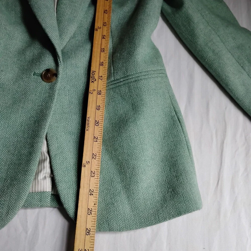 J. Crew Mint Green Tailored Single-Button Blazer